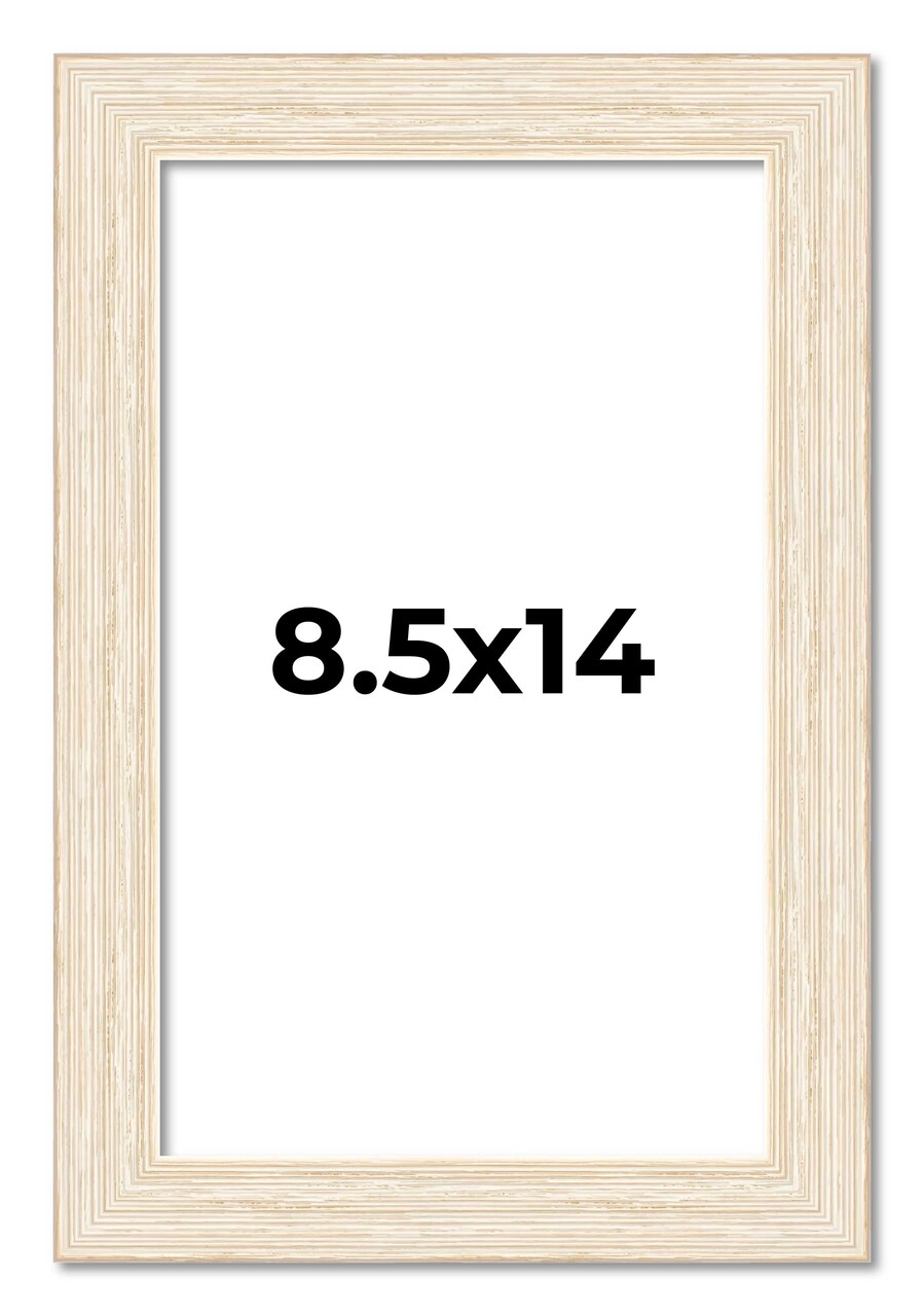 8.5x14 Wide Barnwood Picture Frame with UV-Resistant Acrylic & Acid Free Backing, Available in 6 Paint Finishes - Grey, Brown, White, and Black